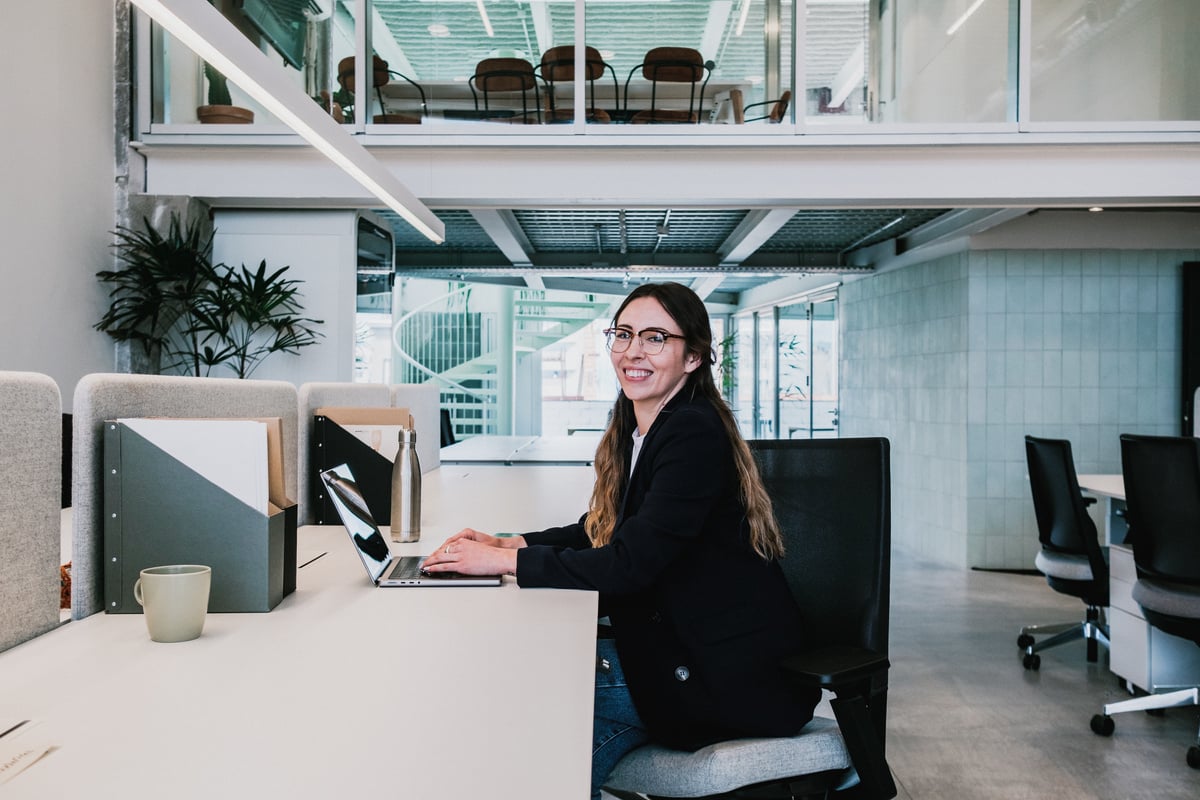 Cool Corporate Woman Working in an Office